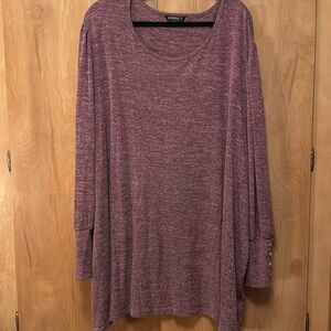 Bloomchic plain heathered elastic cuff dolman sleeve top